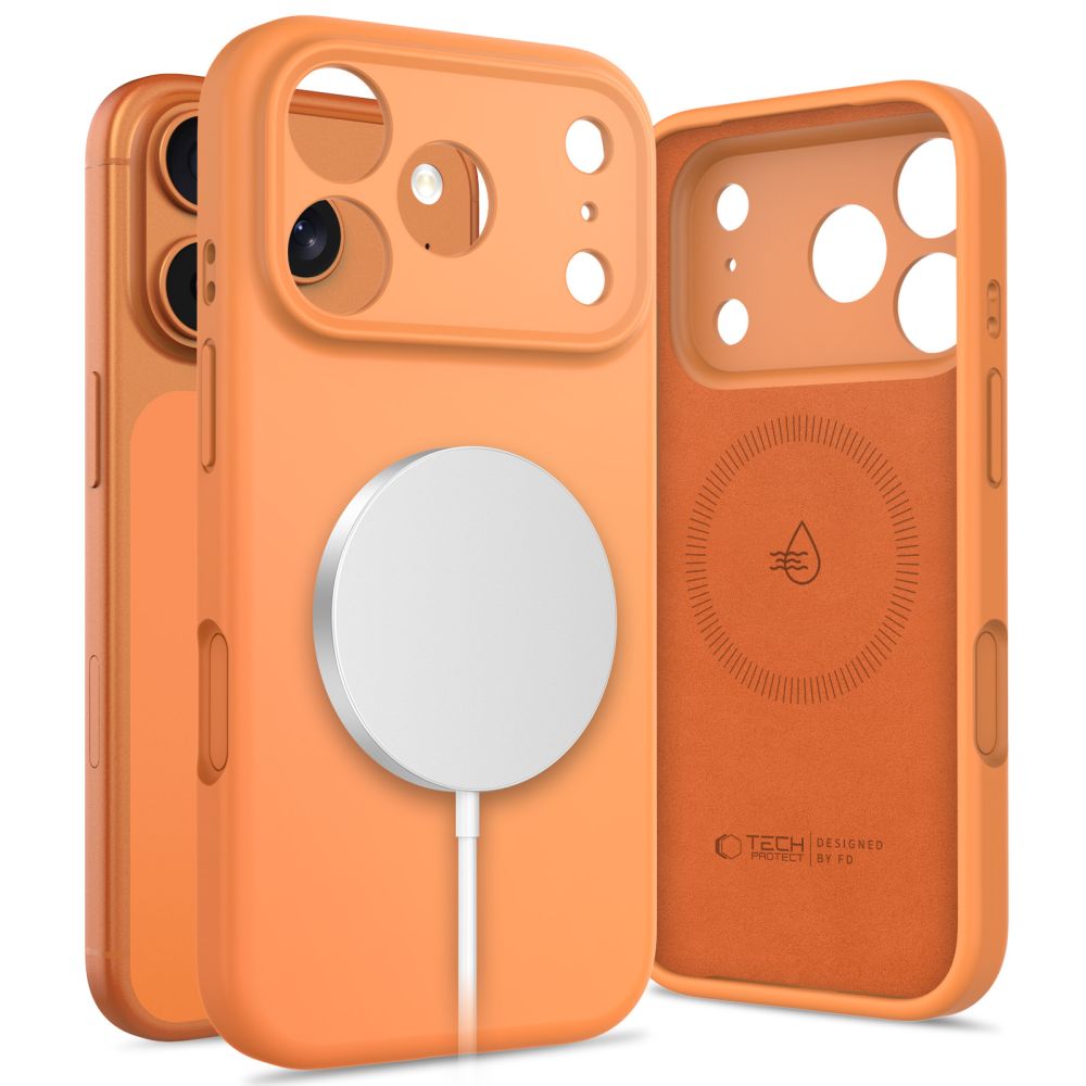 Tech-Protect Silicone MagSafe Case til iPhone 17 Pro Max - Orange