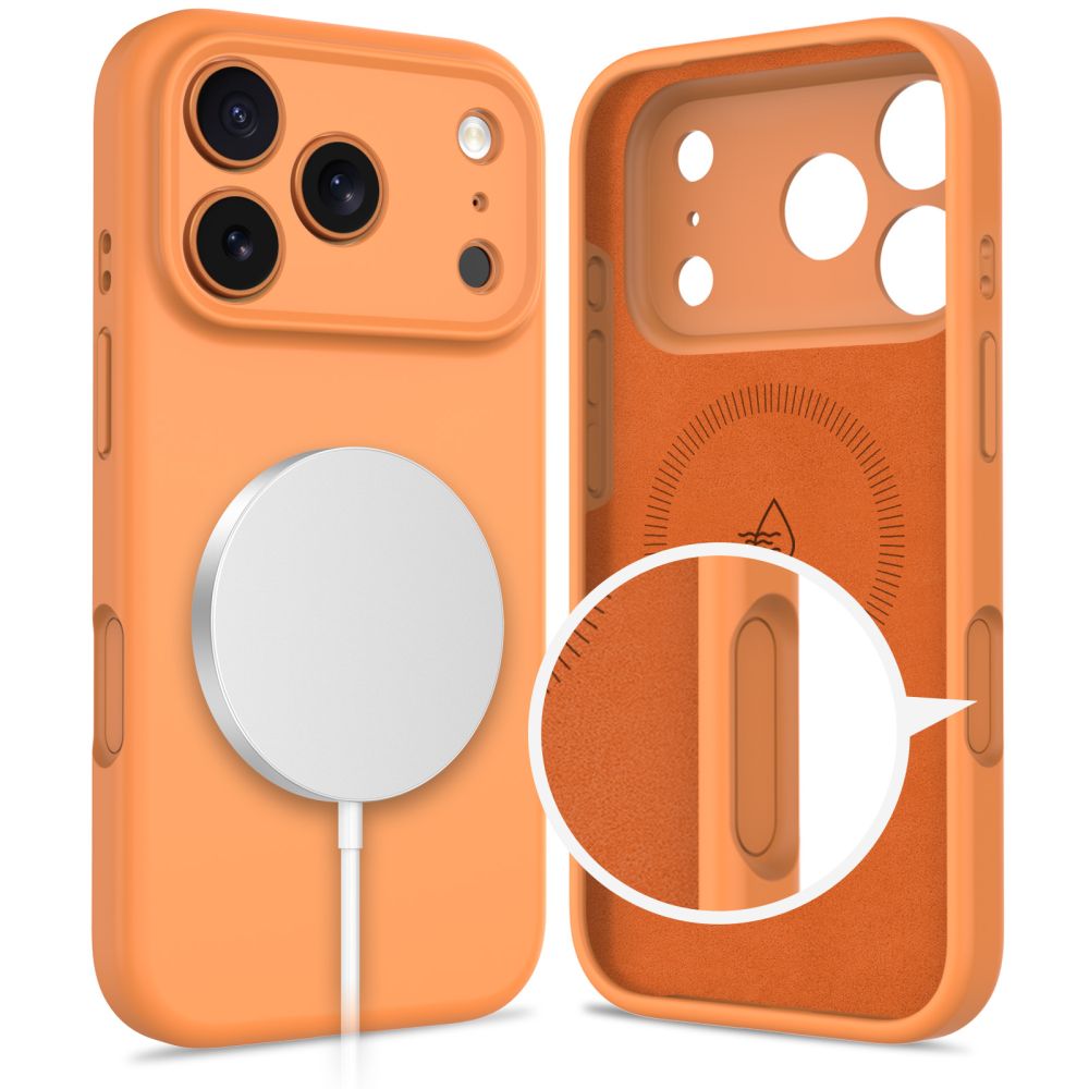 Tech-Protect Silicone MagSafe Case til iPhone 17 Pro Max - Orange