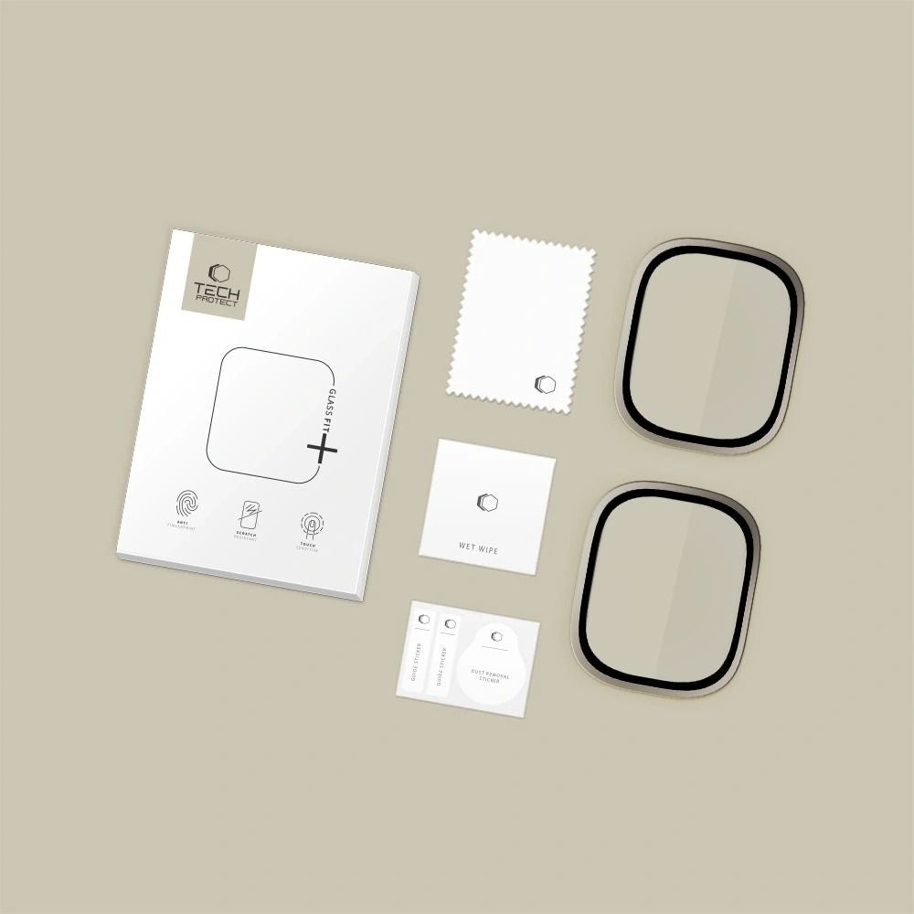 Tech-Protect 2-pack hærdet glas til Apple Watch Ultra 49mm - sølv og sort