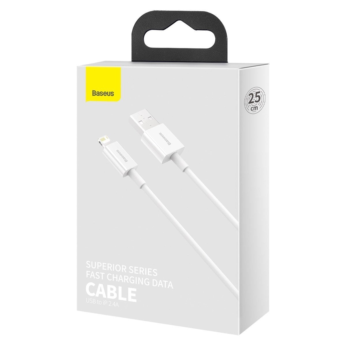 Baseus Superior-serien Kabel USB til Lightning, 2,4A, 0,25m (hvid)