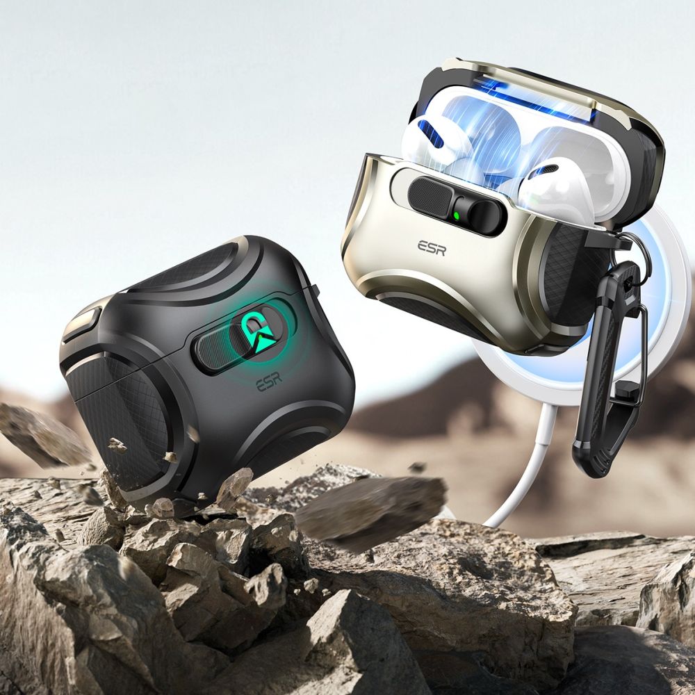 ESR Cyber FlickLock MagSafe case for AirPods Pro 3 - silver