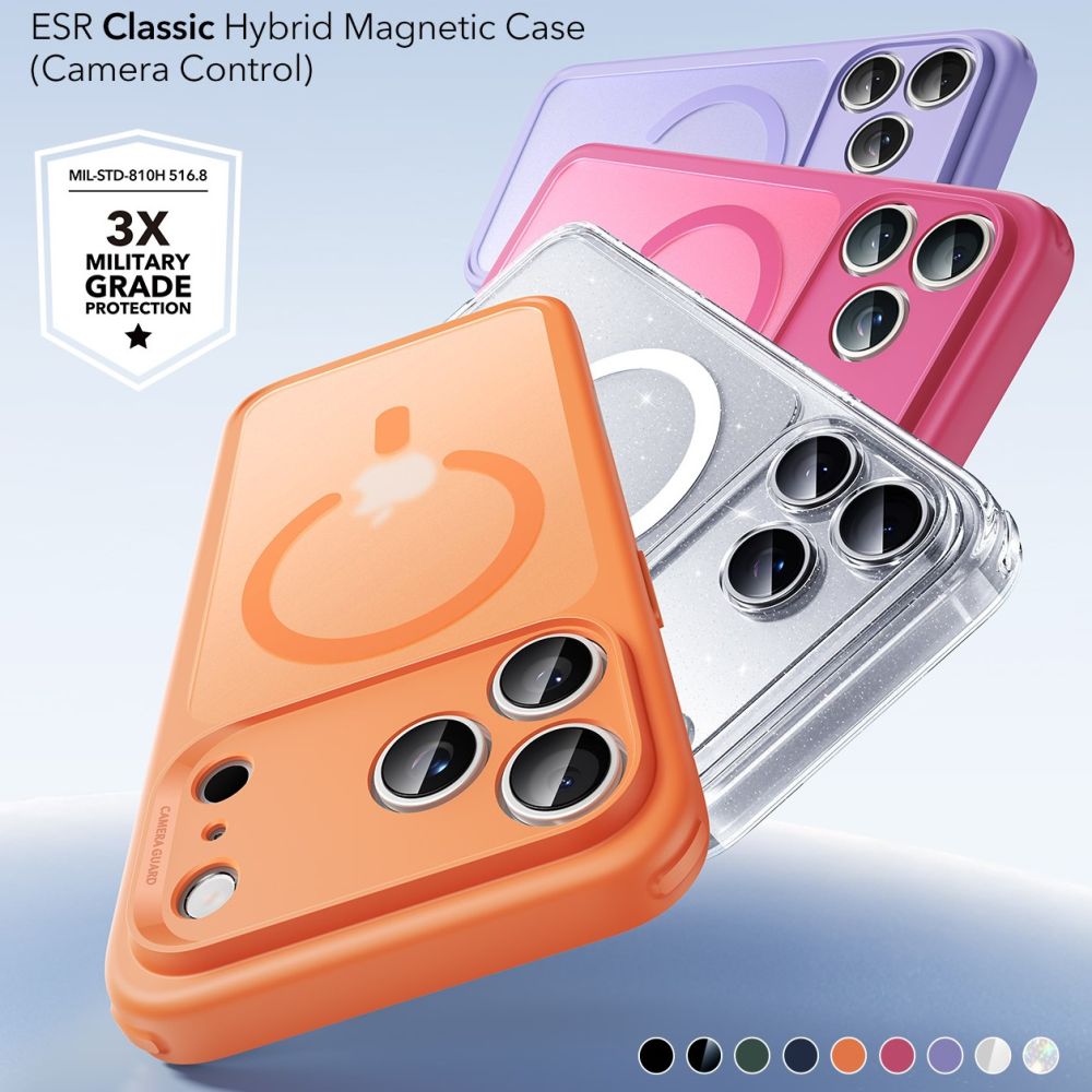 ESR Classic Hybrid MagSafe Case for iPhone 17 Pro - Clear Orange