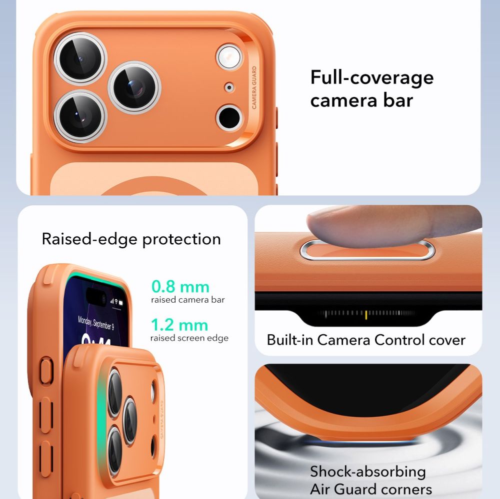 ESR Classic Hybrid MagSafe Case for iPhone 17 Pro Max - Clear Orange