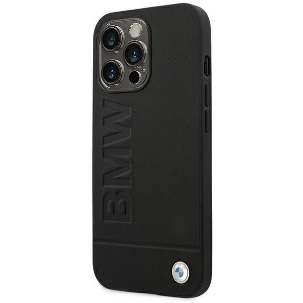 BMW Leather Stamp Case for iPhone 14 Pro - Black
