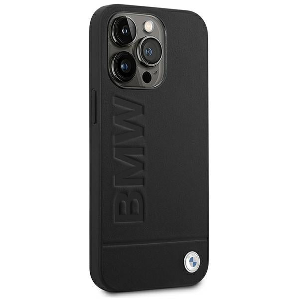 BMW Leather Stamp Case for iPhone 14 Pro - Black