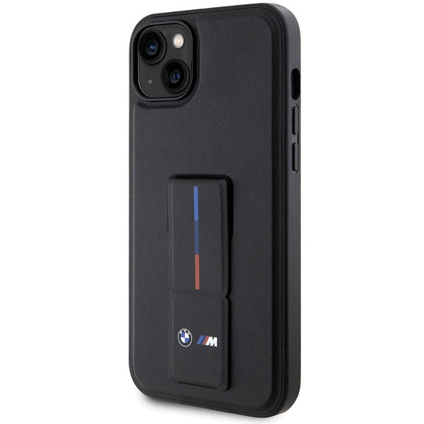 BMW Grip Stand Hot Stamp Case til iPhone 14 Plus / 15 Plus - sort