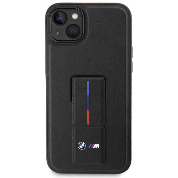 BMW Grip Stand Hot Stamp Case til iPhone 14 Plus / 15 Plus - sort