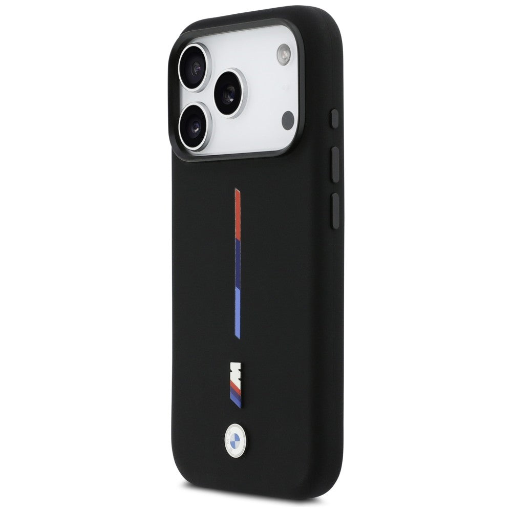 BMW M Silicon Tricolor Line MagSafe Case for iPhone 17 Pro - Black