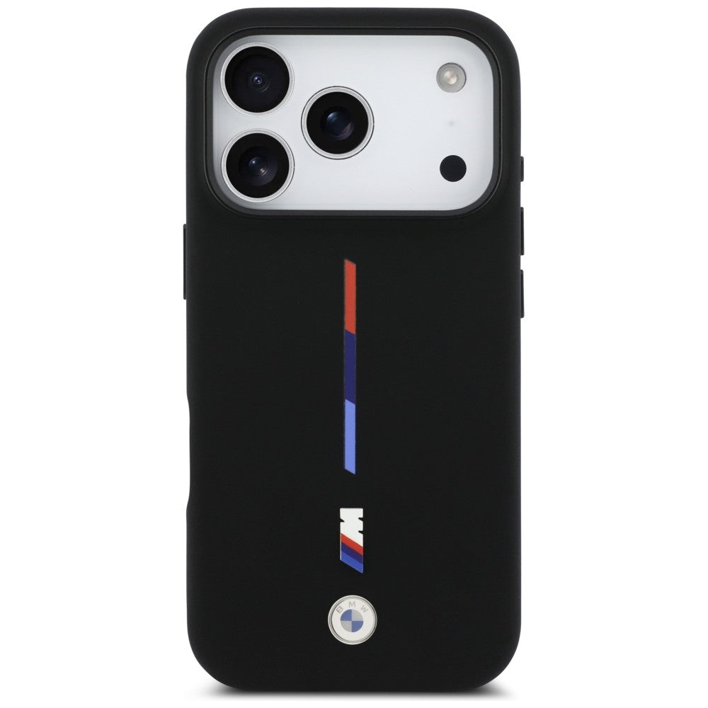 BMW M Silicon Tricolor Line MagSafe Case for iPhone 17 Pro - Black