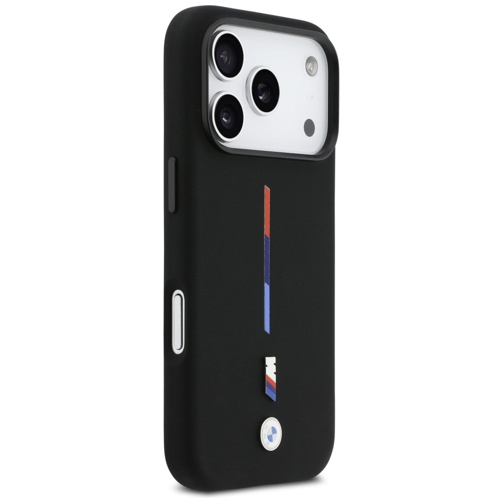 BMW M Silicon Tricolor Line MagSafe Case for iPhone 17 Pro - Black