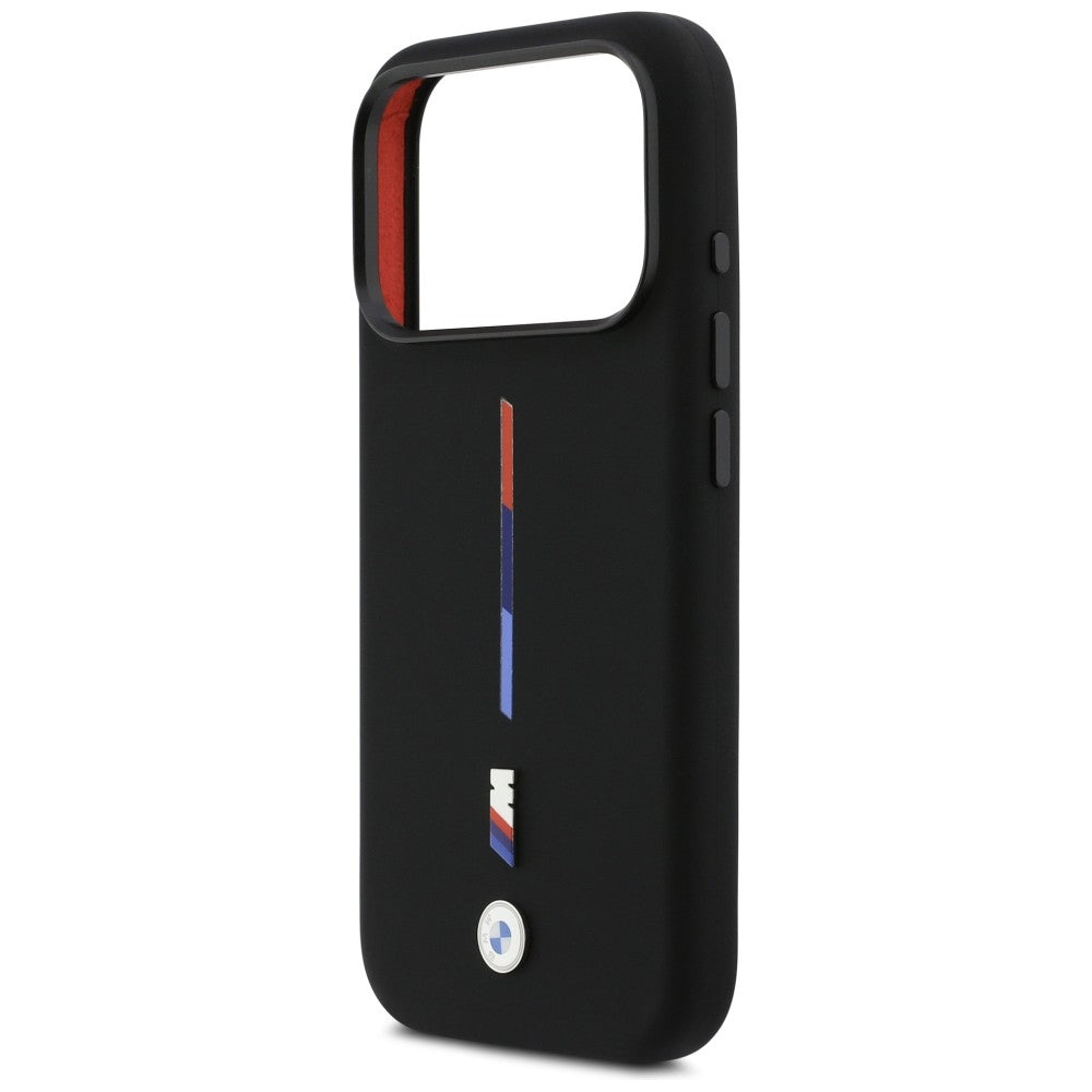BMW M Silicon Tricolor Line MagSafe Case for iPhone 17 Pro - Black