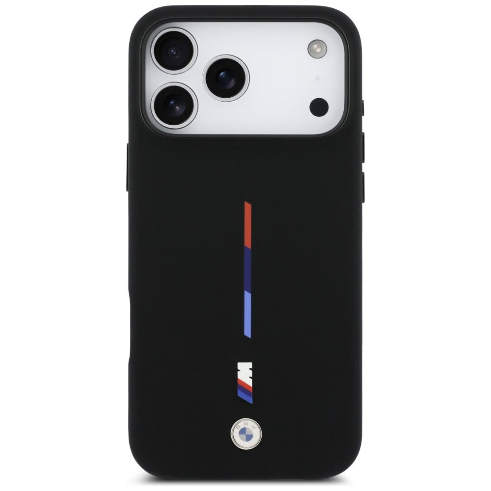 BMW M Silicon Tricolor Line MagSafe Case for iPhone 17 Pro Max - Black