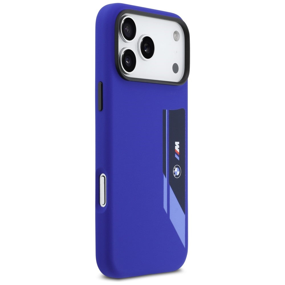 BMW M Silicon Vertical Logo MagSafe Case for iPhone 17 Pro Max - Navy Blue
