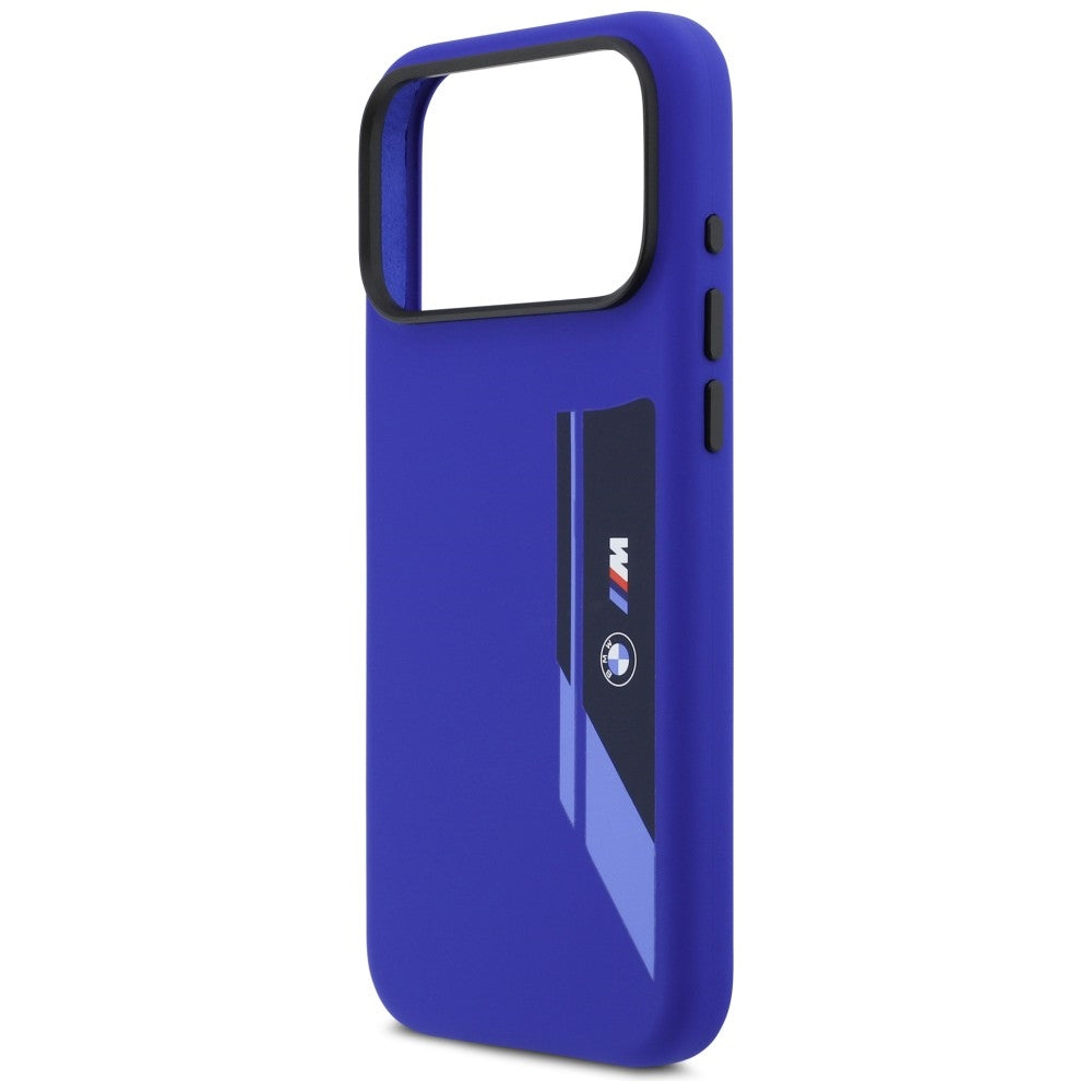 BMW M Silicon Vertical Logo MagSafe Case for iPhone 17 Pro Max - Navy Blue