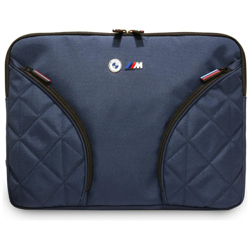 BMW Nylon Pockets & Metal Logo Sleeve 14" Laptop Bag - Navy Blue