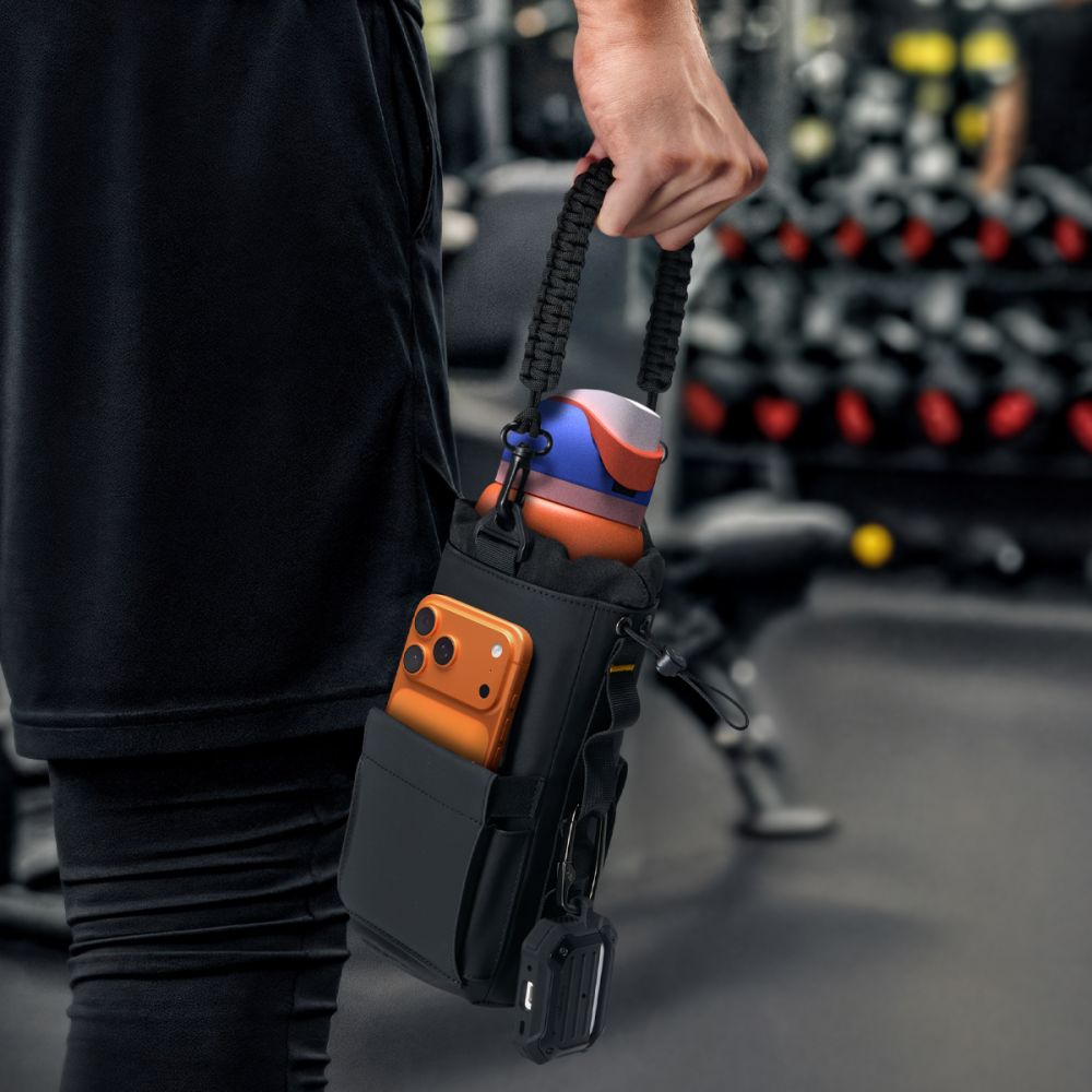 Spigen Tumbler Holder Bag Magnetic for Water Bottle, Phone, Keys - Black