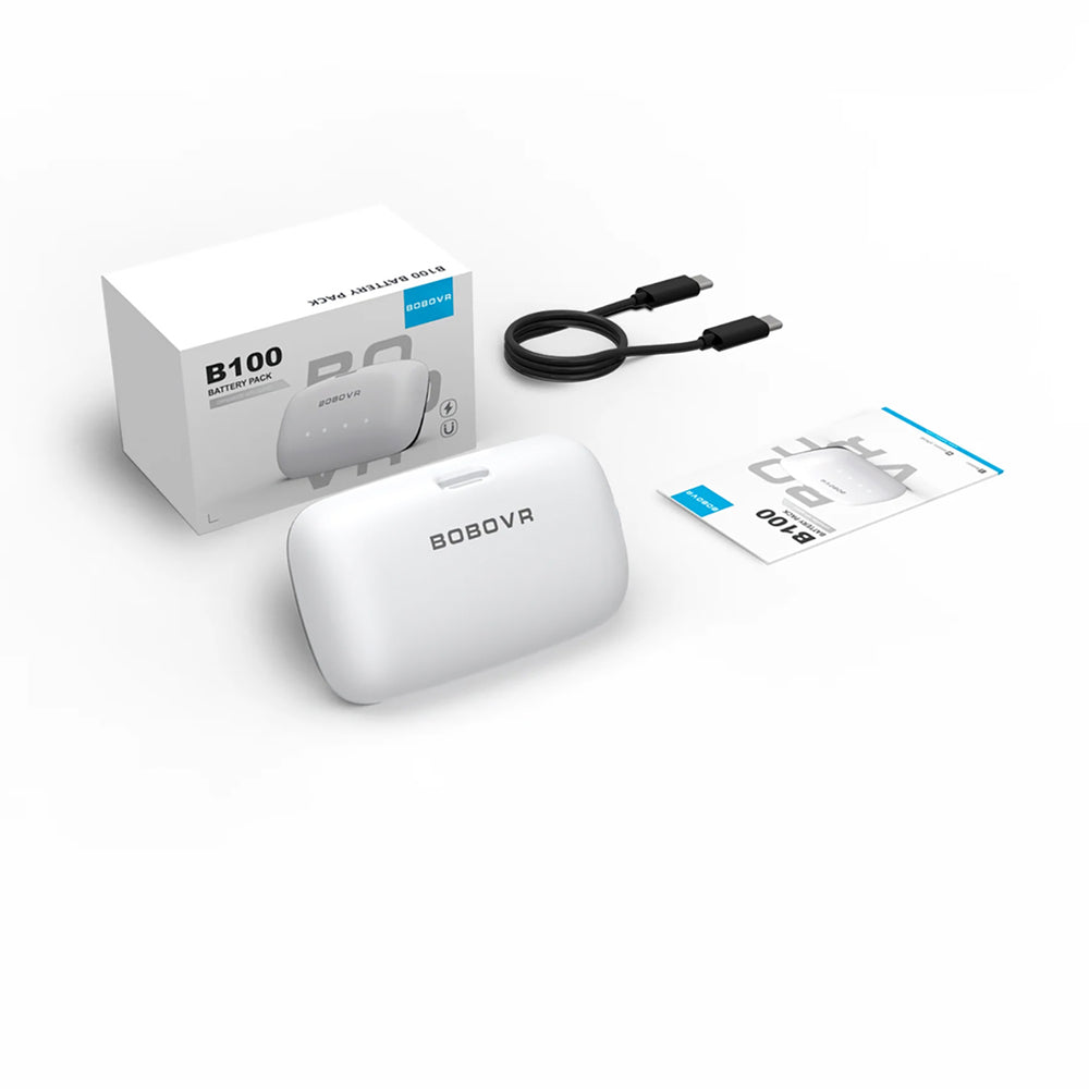 BoboVR B100 External Battery for Meta Quest S3 Pro and E3 Pro - White