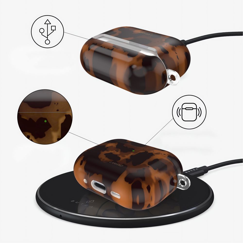 Tech-Protect Lamano-kasse til AirPods Pro 1 / 2 - sort og brun