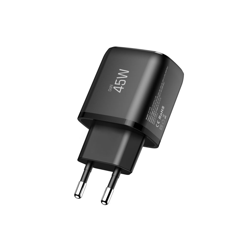 Tech-Protect NCA45W-GAN 2-Port USB-C / USB-A 45W Wall Charger - sort