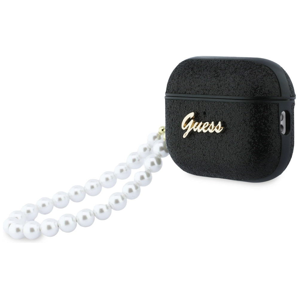 Guess Glitter Pearl Strap Case til AirPods Pro 3 - sort