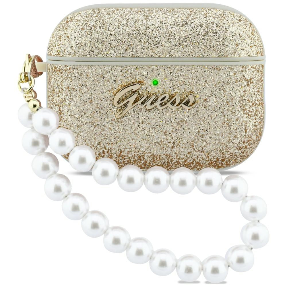Guess Glitter Pearl Strap Case til AirPods Pro 3 - Guld