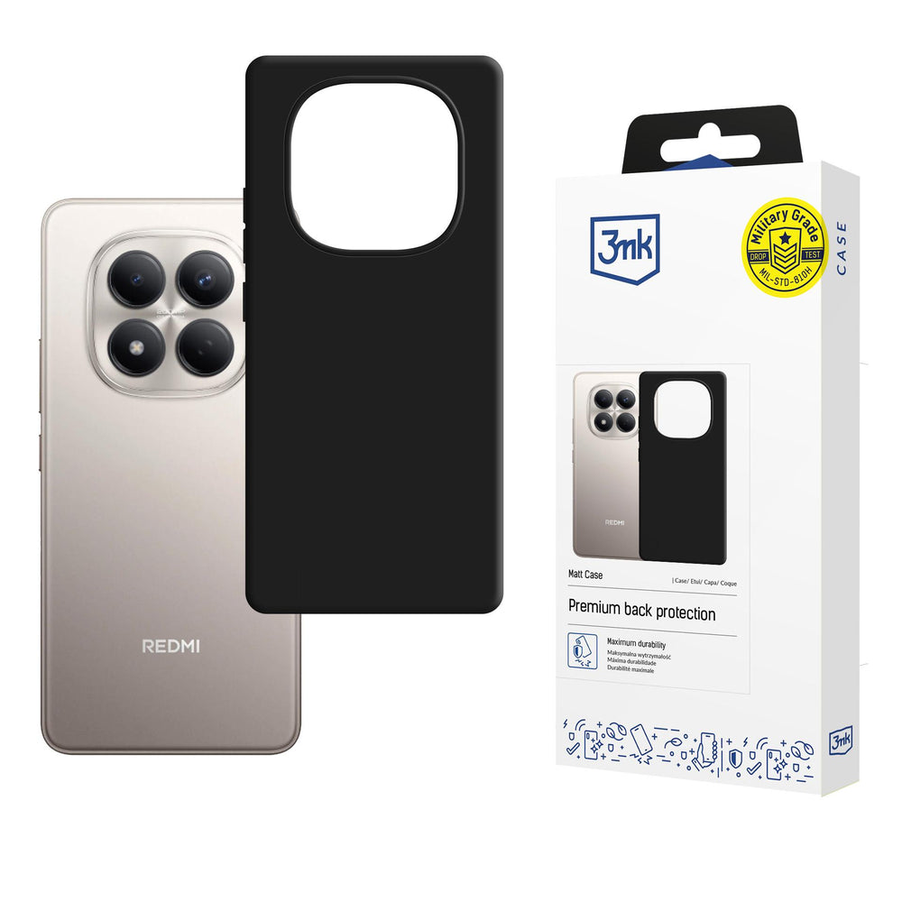 3mk Matt Case til Xiaomi Redmi Note 15 Pro 4G - matt sort