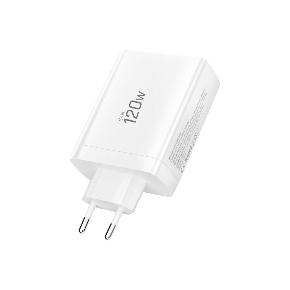 Tech-Protect NC120W-GAN 4-port 120W vægoplader - hvid
