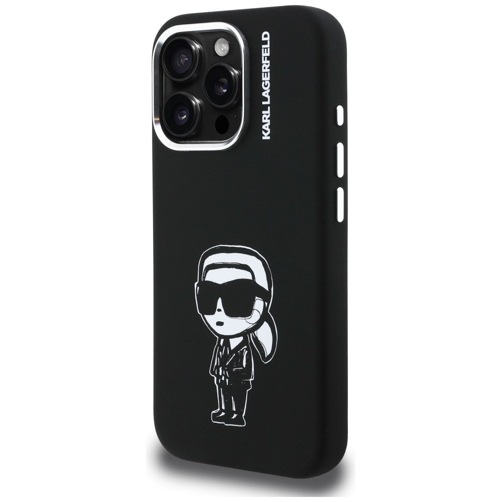 Karl Lagerfeld Silicone Karl Sketch MagSafe Case til iPhone 16 Pro Max - sort