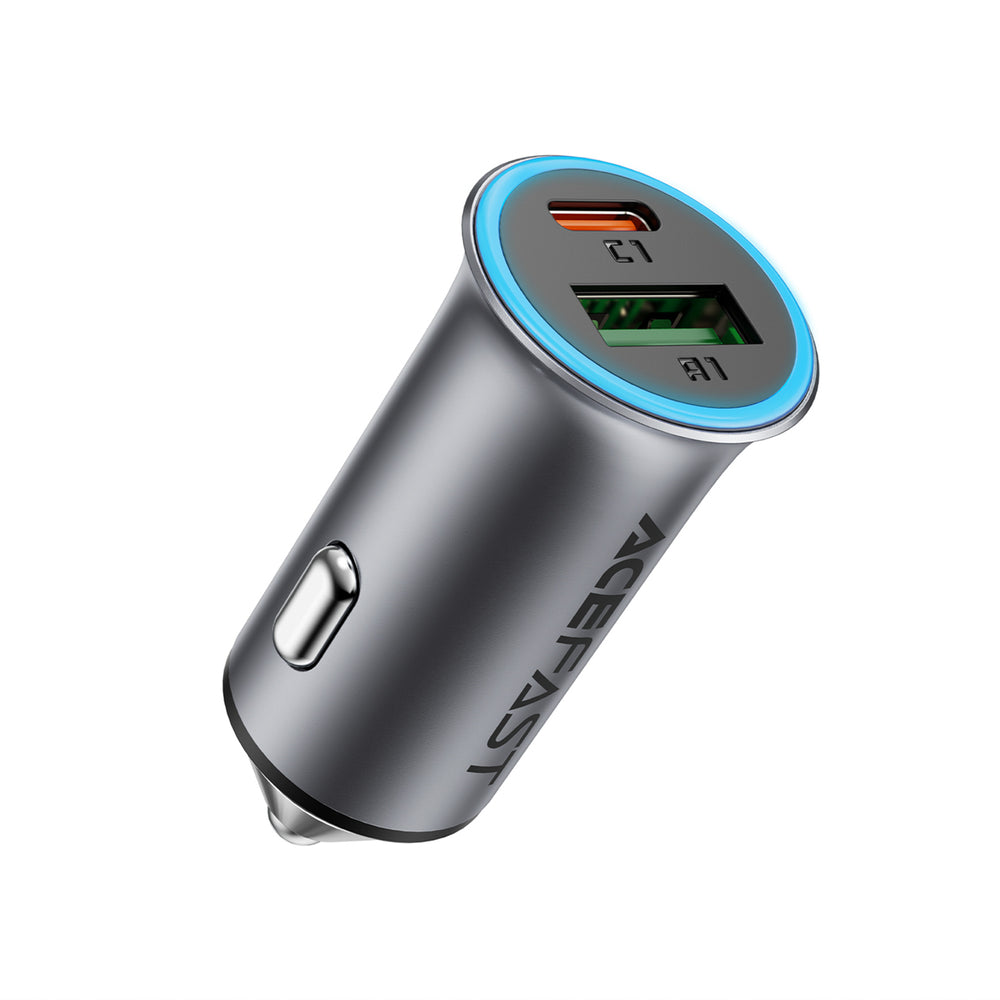 Acefast B16 95W USB-A + USB-C Biloplader - Grå