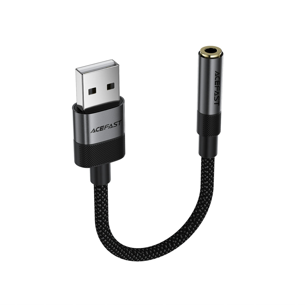 Acefast J13 USB-A til 3,5 mm mini-jack adapter - sort