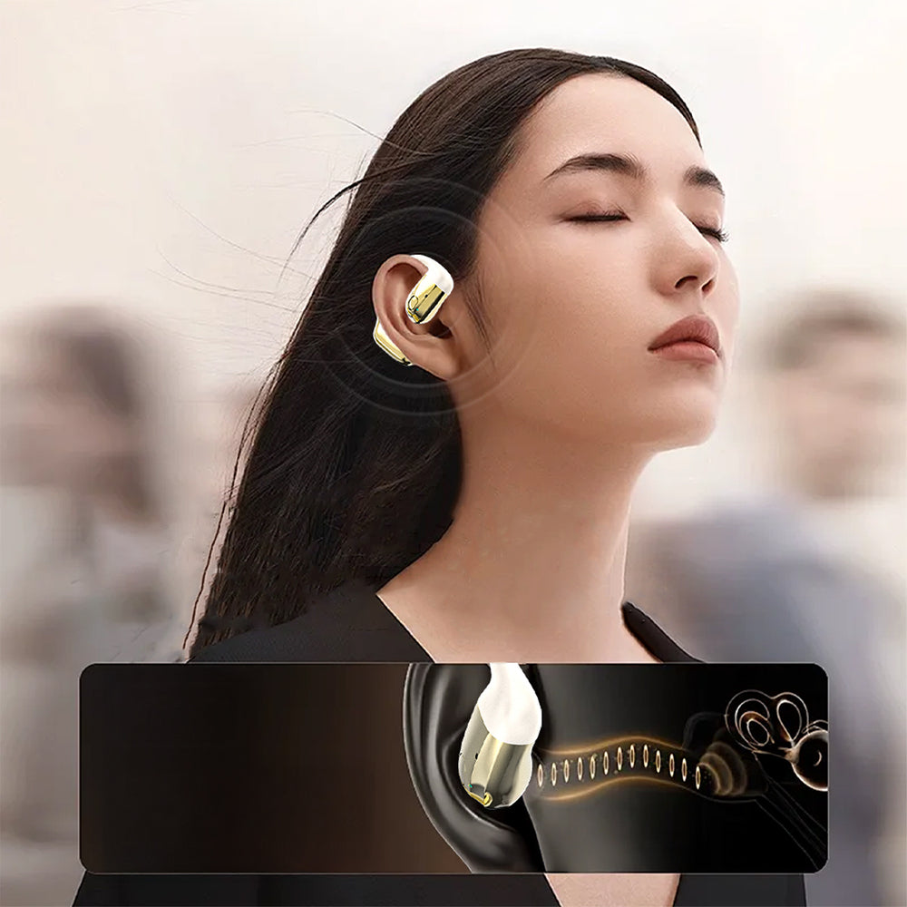 Dudao U4Pro Bluetooth universel over-ear headset til begge ører - beige og guld