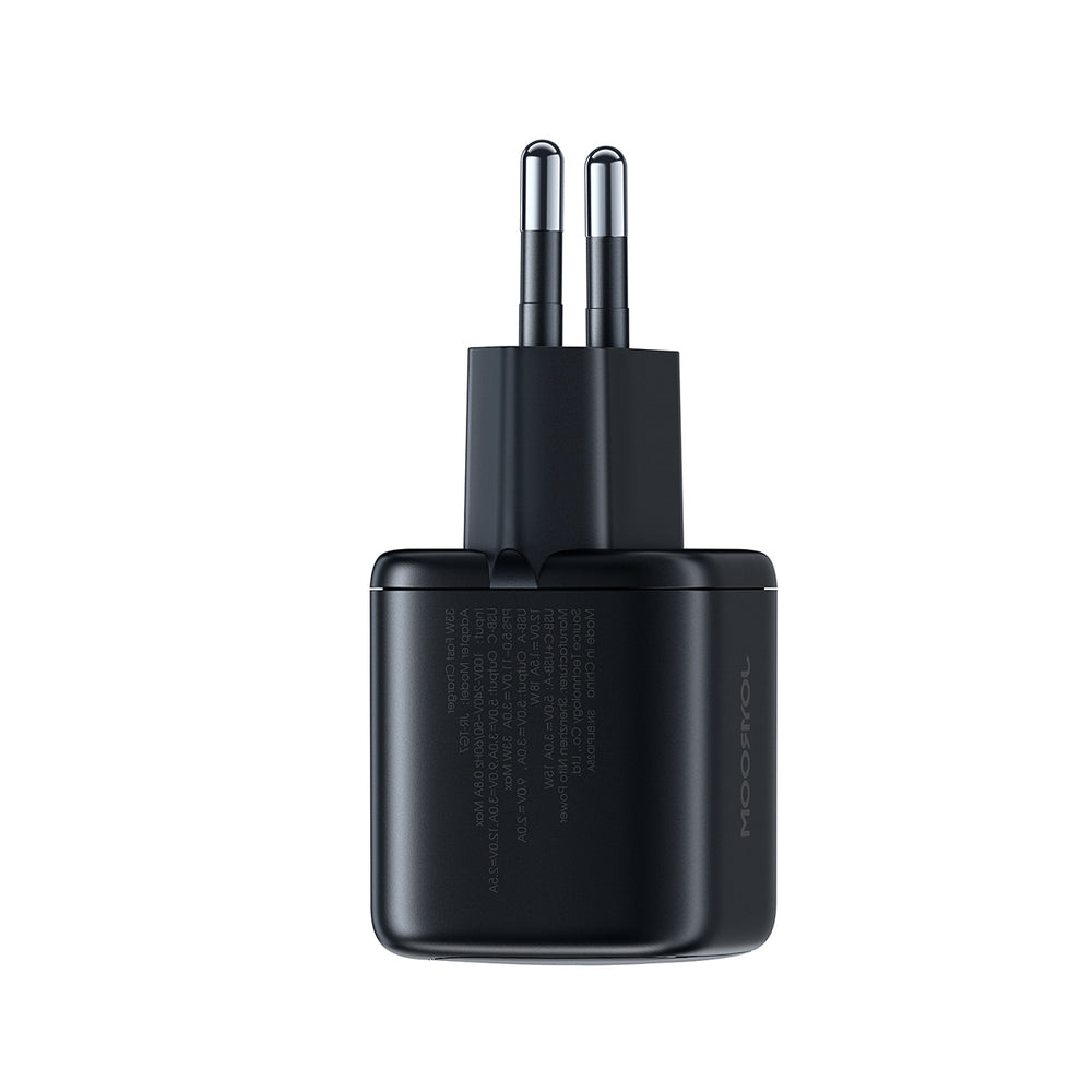 Joyroom JR-TG7 33W USB-A + USB-C Wall Charger med 60W USB-C til USB-C 1m Kabel - sort