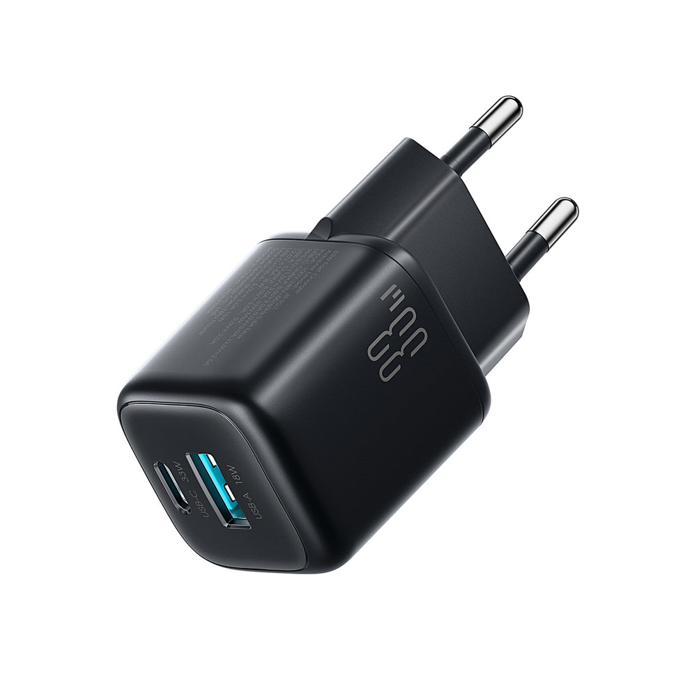 Joyroom JR-TG7 33W USB-A + USB-C Wall Charger - sort