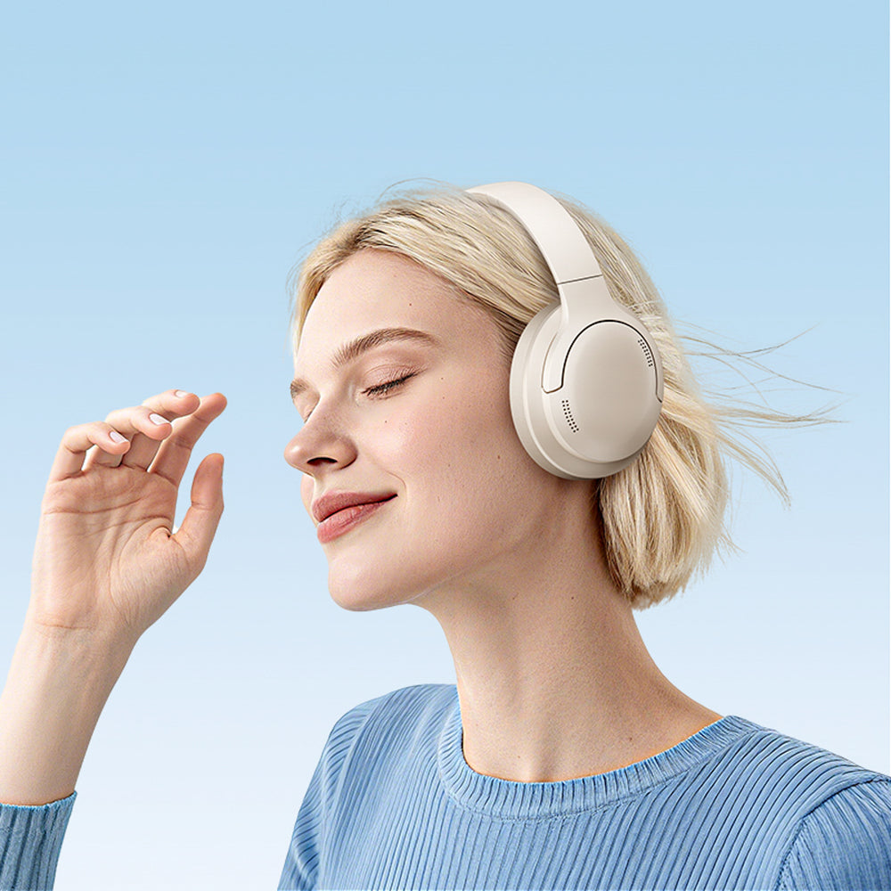 Baseus Bass BH1 Lite Wireless On-Ear Bluetooth 6.0 Headphones - White