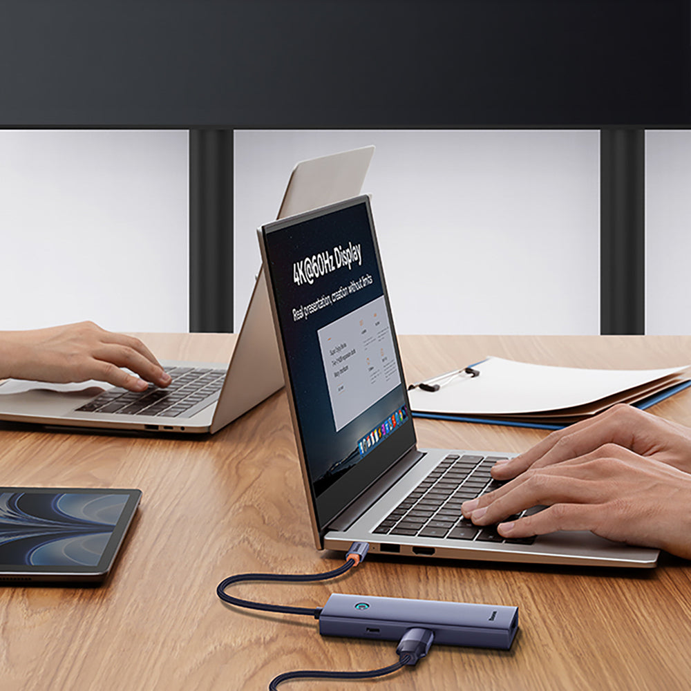 Baseus UltraJoy Series 6 in 1 Hub USB-C to 1 x HDMI4K@60Hz + 4 x USB-A 3.0 + 1 x USB-C PD - gray