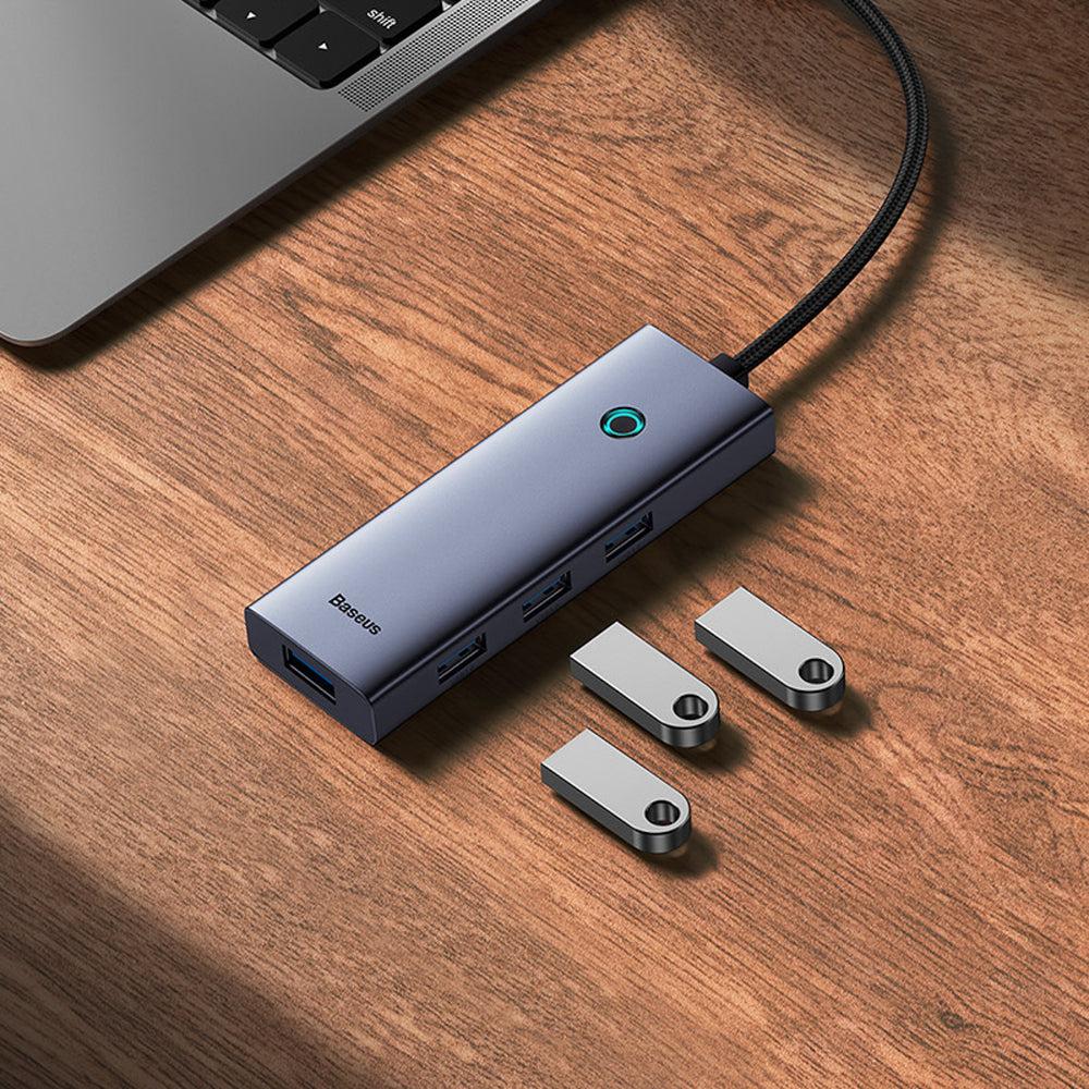 Baseus UltraJoy Series 6 in 1 Hub USB-C to 1 x HDMI4K@60Hz + 4 x USB-A 3.0 + 1 x USB-C PD - gray