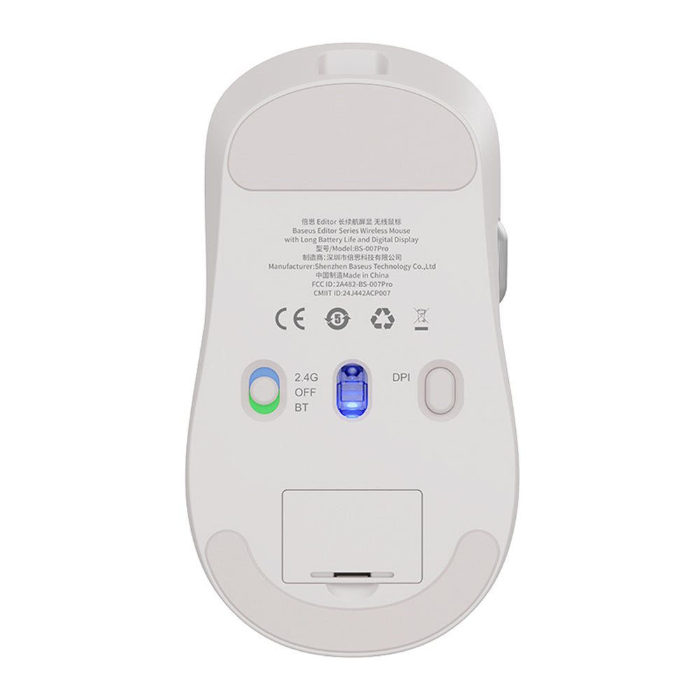 Baseus Editor Wireless Computer Mouse with 800mAh Battery and Battery Status Indicator - White