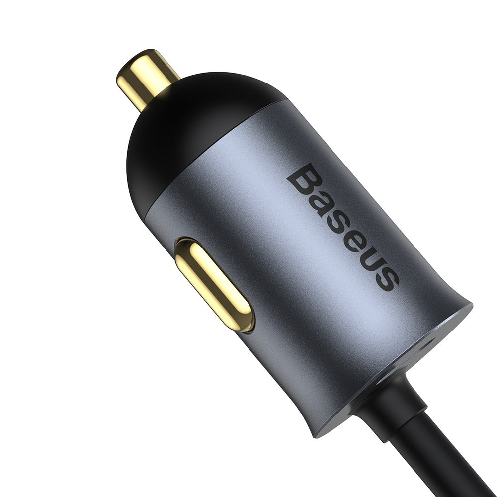 Baseus Share Together PPS Multi-port Fast charge Car Charger with Extension Cord 2U+2C 120W Space Gray