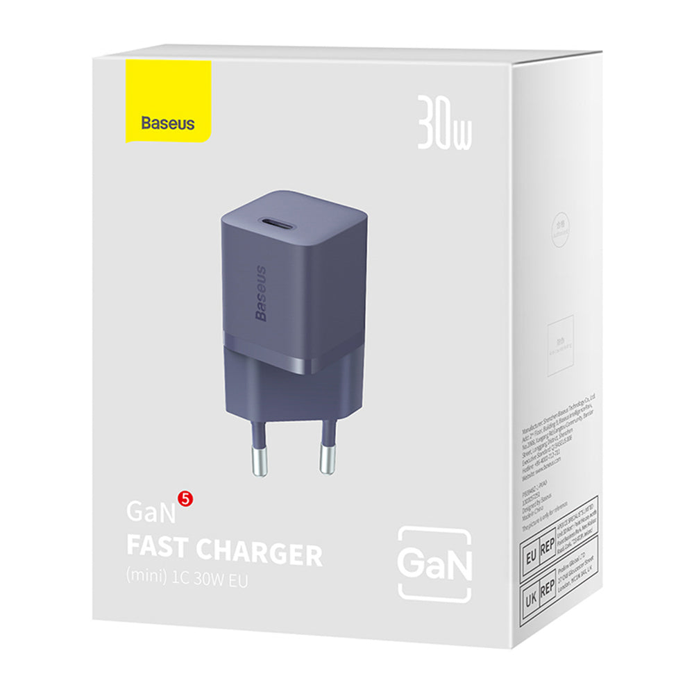 Baseus GaN5 30W USB-C EU Wall Charger - Purple