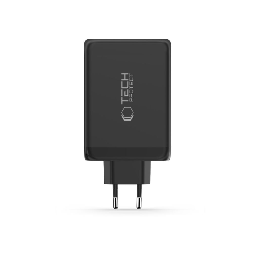 Tech-Protect NC240W-GaN 4-port 240W vægoplader - sort