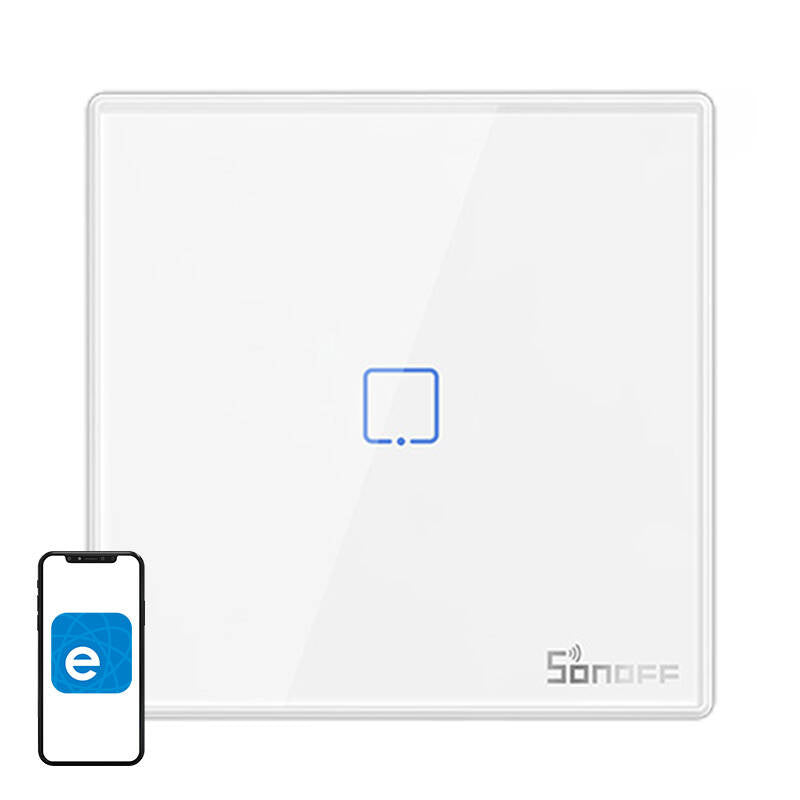 Smart Wireless Wall Switch Sonoff T2EU1C-RF 433MHz (1-kanal)