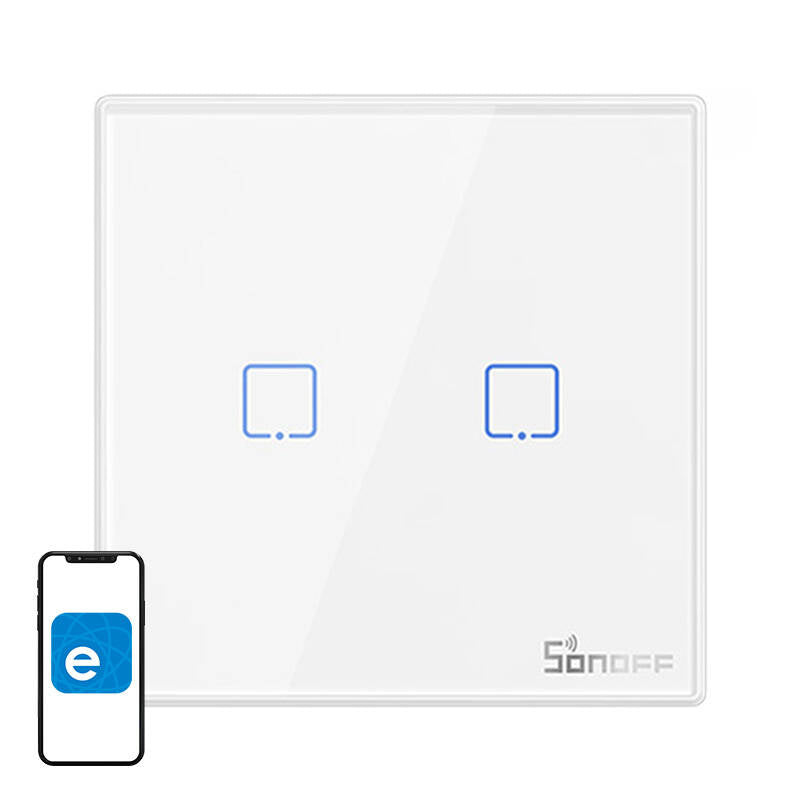 Smart Wireless Wall Switch Sonoff T2EU2C-RF 433MHz (2-kanal)