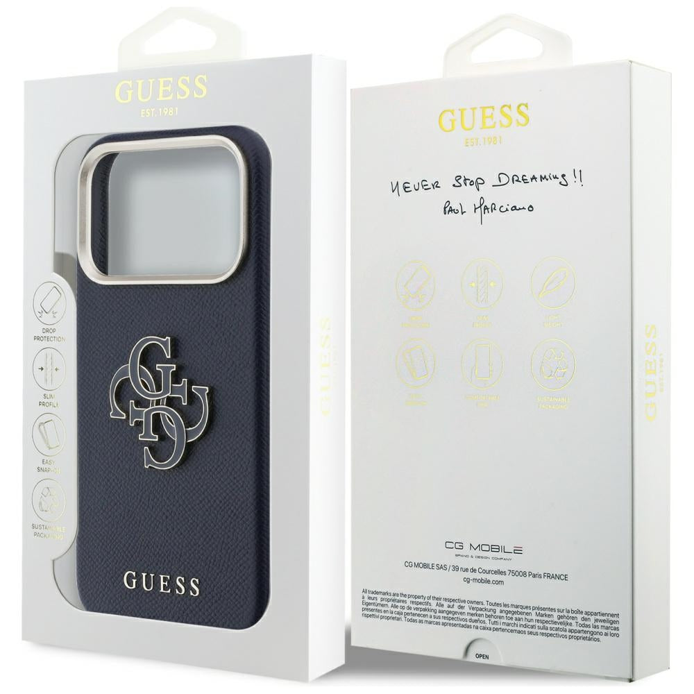 Guess FW Resin Logo Case til iPhone 17 Pro - Blå