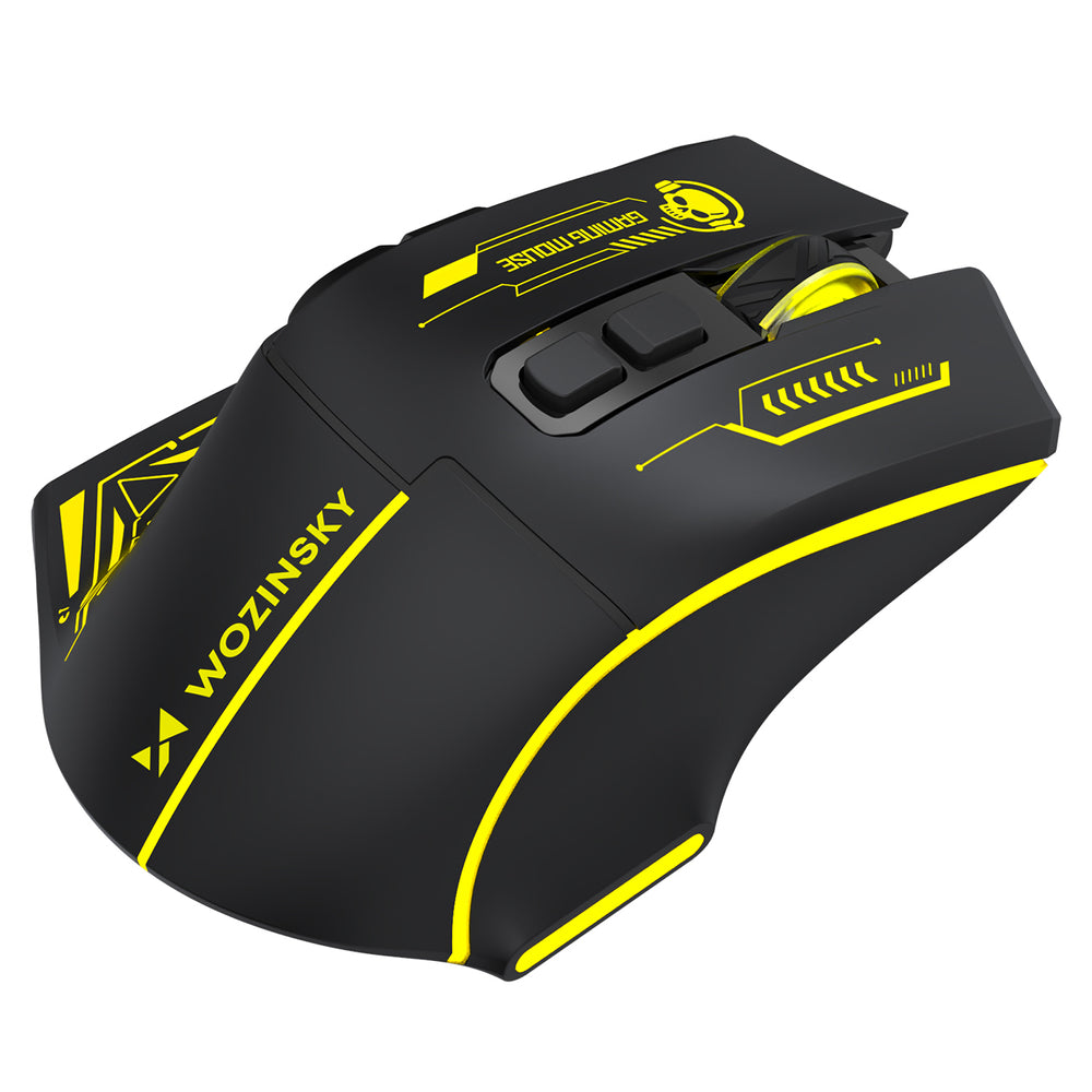 Wozinsky WMGB-1181 Wireless Optical Gaming Mouse 3200 DPI with Built-in Battery and Backlight - Black and Yellow