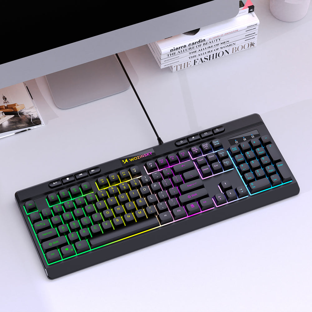 Wozinsky WKG-1044 Wired Backlit Membrane Gaming Keyboard - Black