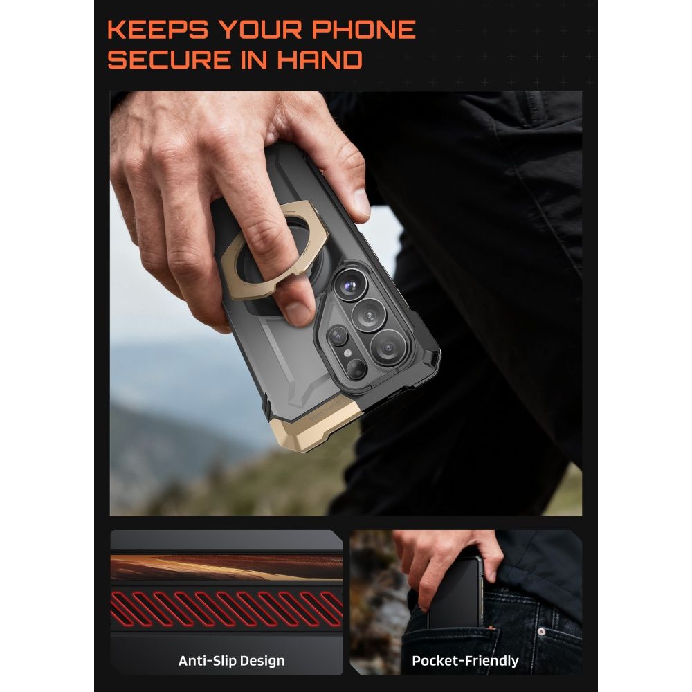 Supcase UB Grip Mag MagSafe Case til Samsung Galaxy S26 Ultra - sort og brun