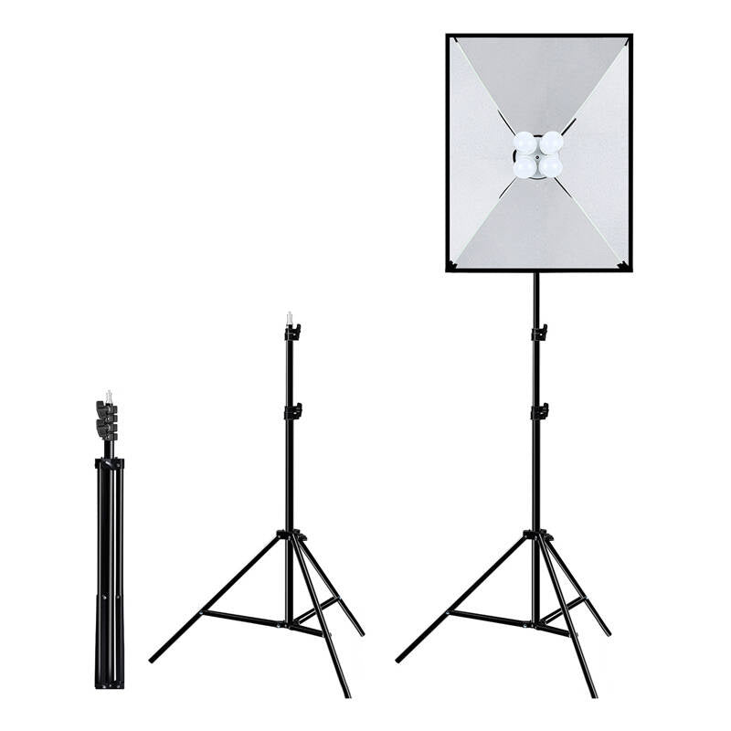 Studio sæt Puluz softbox 50x70cm, stativ, LED pære 4 stykker PU5071EU