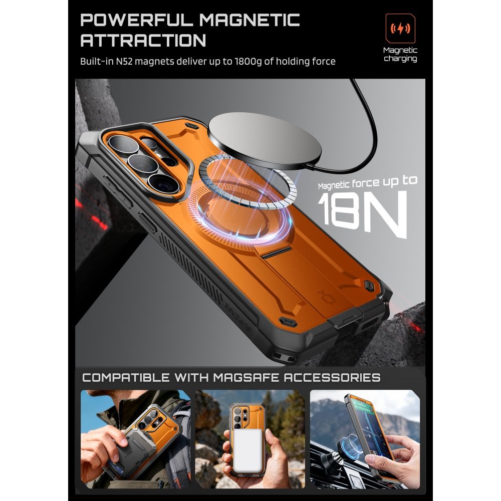 Supcase Unicorn Beetle Pro Mag MagSafe 2-set Case til Samsung Galaxy S26 Ultra - sort og orange