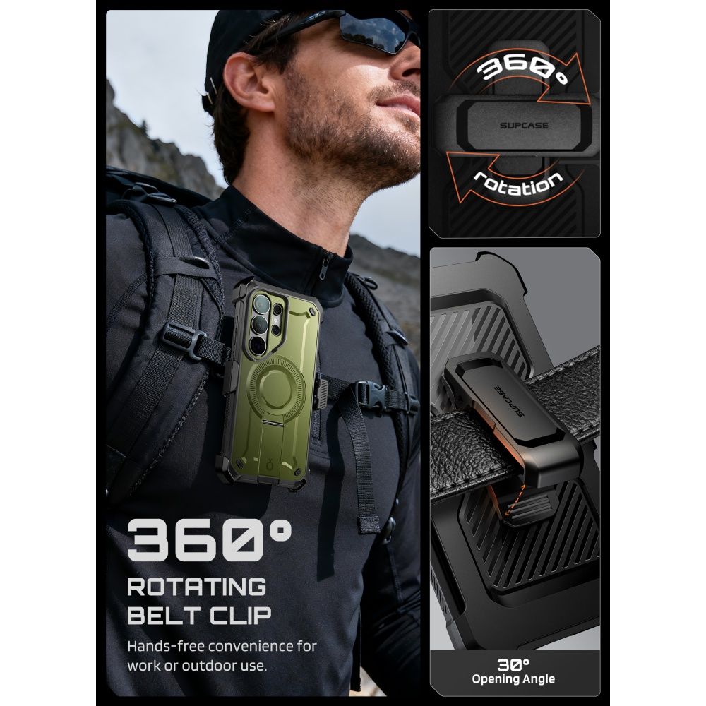 Supcase Unicorn Beetle Pro Mag MagSafe 2-Set Case til Samsung Galaxy S26 Ultra - Grøn og sort