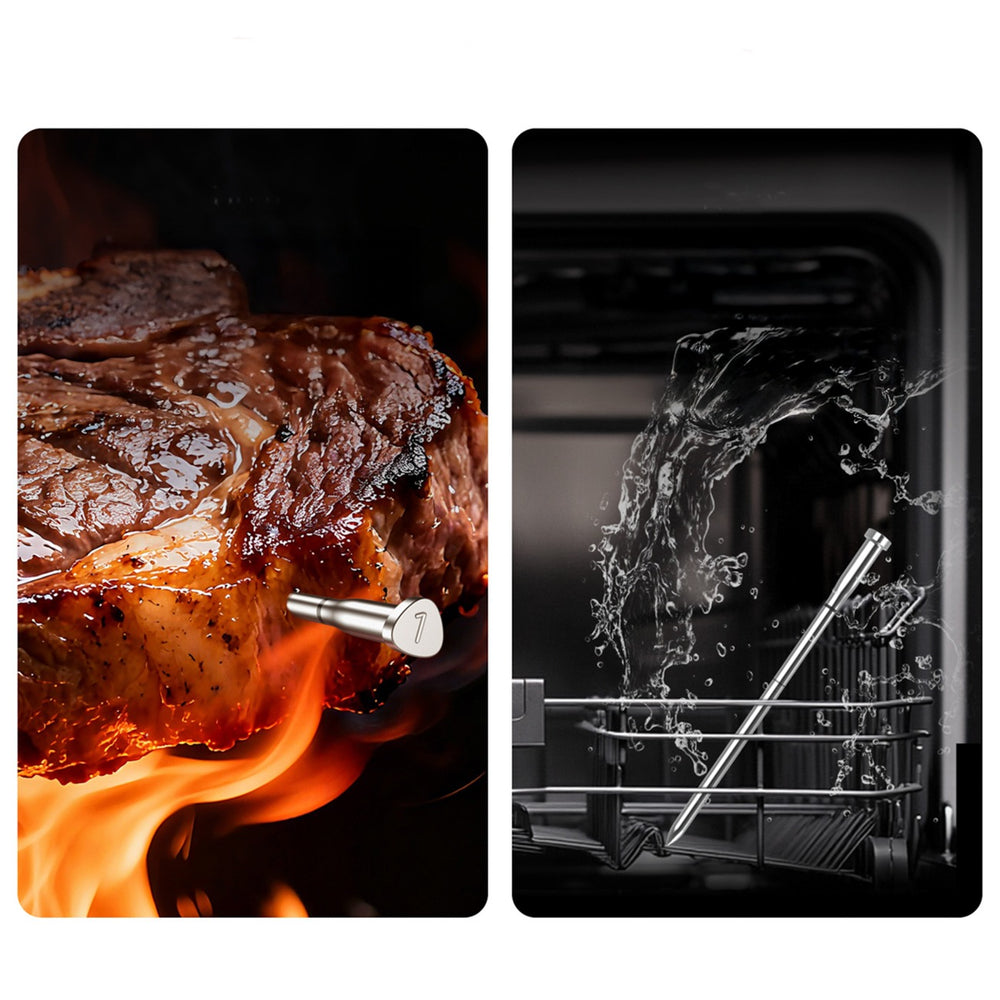 Meatmeet X Pro Kitchen Thermometer with Bluetooth/WiFi App for Grill, Oven, Smoker - Black